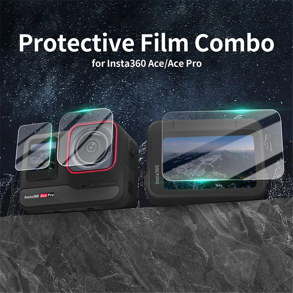 SUNNYLIFE 2 Sets For Insta360 Ace Pro Camera Screen Protectors HD Clear Tempered Glass Films Kits - 2
