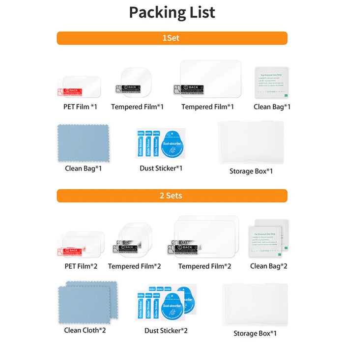 SUNNYLIFE 2 Sets For Insta360 Ace Pro Camera Screen Protectors HD Clear Tempered Glass Films Kits - 6