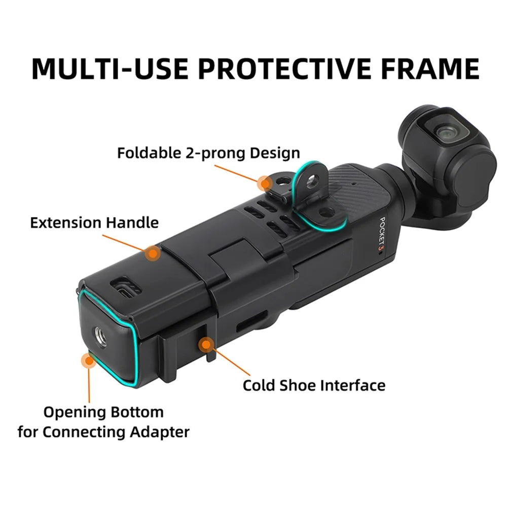SUNNYLIFE OP3-BK743 Multifunction Expansion Handle for DJI Osmo Pocket 3 Mount Adapter with Cold Shoe - 3