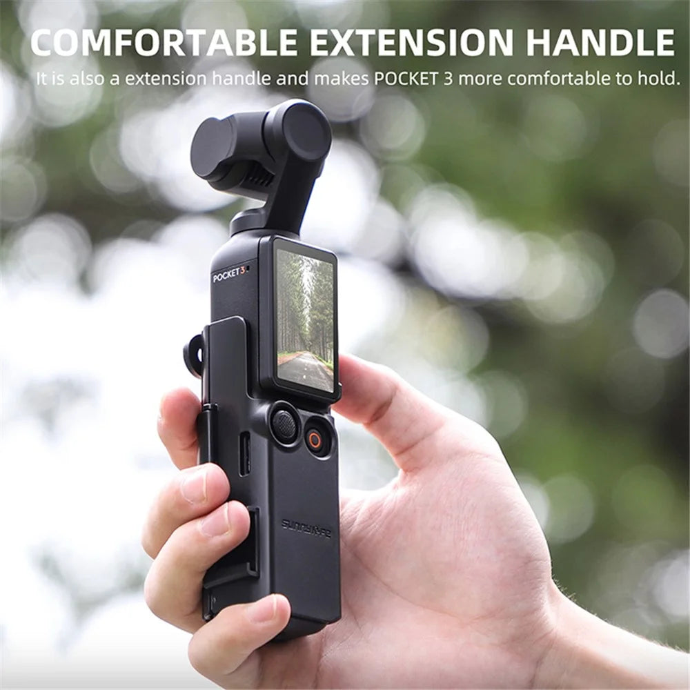 SUNNYLIFE OP3-BK743 Multifunction Expansion Handle for DJI Osmo Pocket 3 Mount Adapter with Cold Shoe - 4