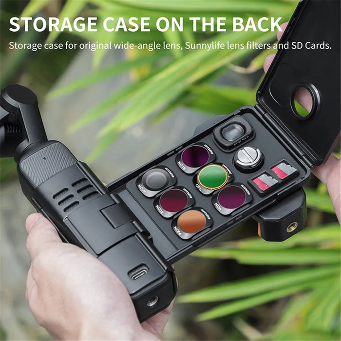 SUNNYLIFE OP3-AD744 For DJI Osmo Pocket 3 Expanded Cell Phone Holder with Storage Case, Action Camera Extension Handle with 1 / 4 Screw - 4