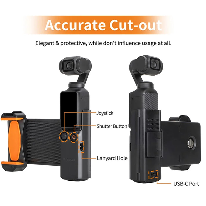 SUNNYLIFE OP3-AD744 For DJI Osmo Pocket 3 Expanded Cell Phone Holder with Storage Case, Action Camera Extension Handle with 1 / 4 Screw - 6