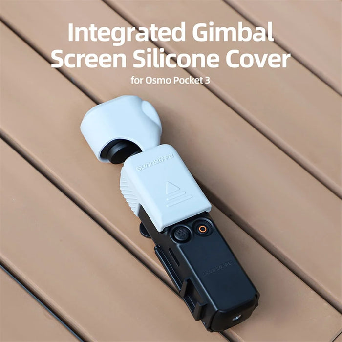 SUNNYLIFE OP3-BHT746 For DJI Osmo Pocket 3 Silicone Case Protector PTZ Camera Screen Lens Protective Cover - Black - 2