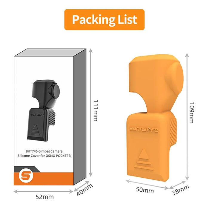 SUNNYLIFE OP3-BHT746 For DJI Osmo Pocket 3 Silicone Case Protector PTZ Camera Screen Lens Protective Cover - Black - 7