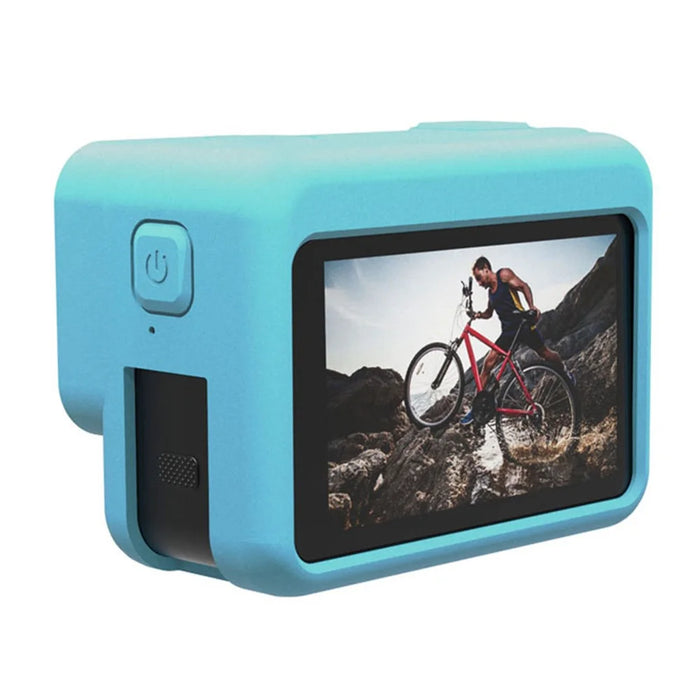 For Insta360 Ace Anti-Scratch Camera Protector Sleeve Silicone Case Drop Protection Lens Cap Cover - Blue - 4