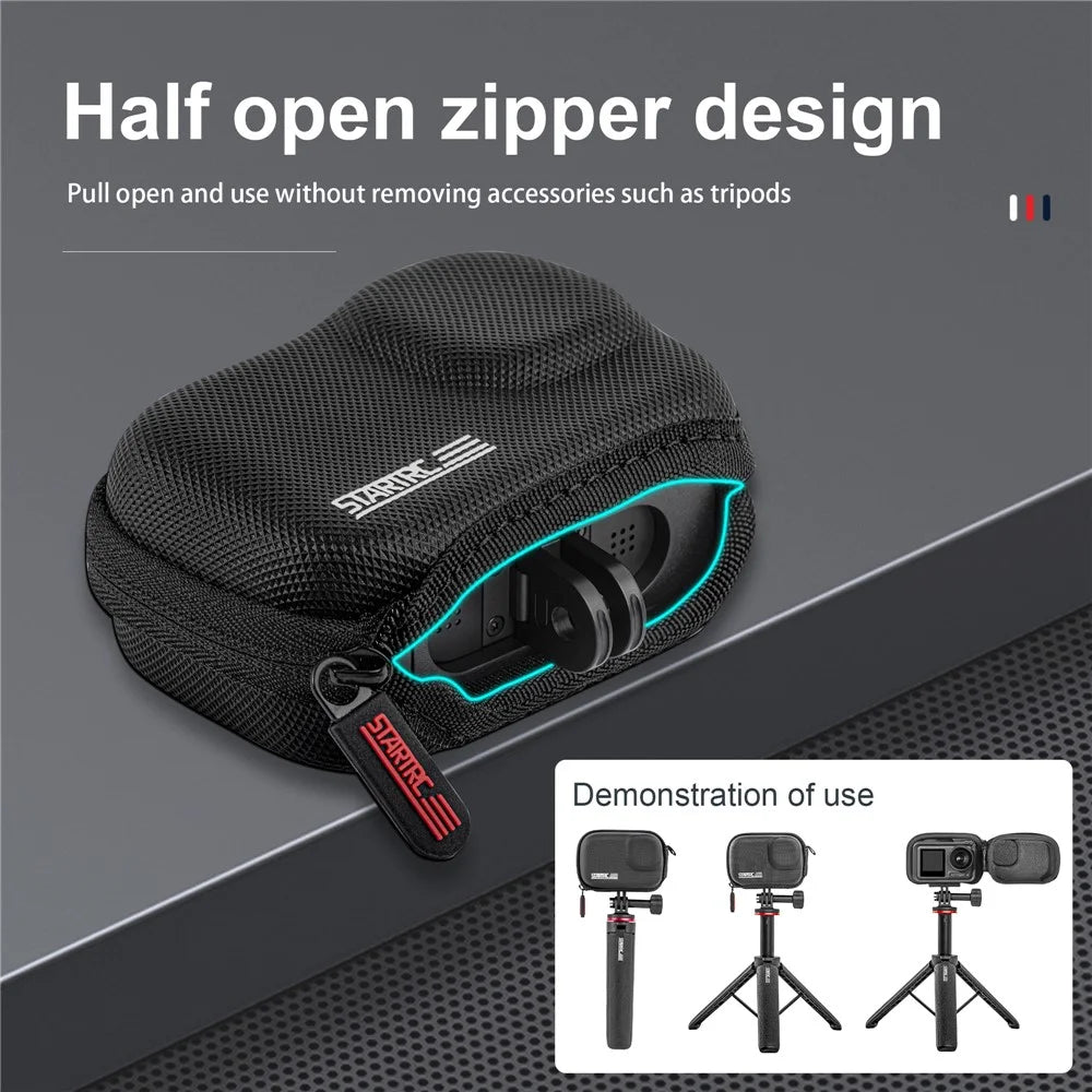 STARTRC 1130256 Waterproof PU Leather Storage Bag for Sports Camera, Work with Tripod / Selfie Stick - 5