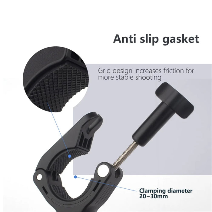 JUNNX JX-GP-10 Bike Handlebar Camera Mount Clamp for GoPro Hero 11 10 9, DJI 360-Degree Rotation Action Camera Bicycle Clip - 4