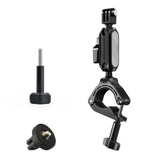 JUNNX JX-GP-10-A Bike Handlebar Camera Mount Clamp with Adapter for GoPro Hero 11 10 9, DJI, 360-Degree Rotation Bicycle Camera Holder - 1