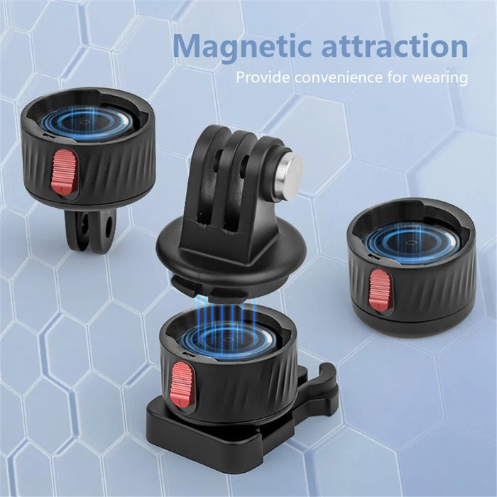 JUNNX JX-GP-09-C Tripod Mount Accessories Magnetic Quick Release Adapter for Bike / Head Strap / Clamp Clip Mount - 6