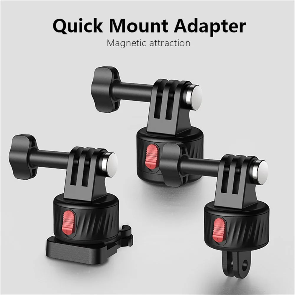 JUNNX JX-GP-09 Magnetic Tripod Mount Set Compatible with GoPro 12 11 10 9 Action Camera Quick Release Mount Adapter - 2