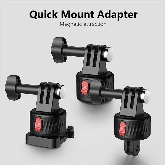 JUNNX JX-GP-09 Magnetic Tripod Mount Set Compatible with GoPro 12 11 10 9 Action Camera Quick Release Mount Adapter - 2