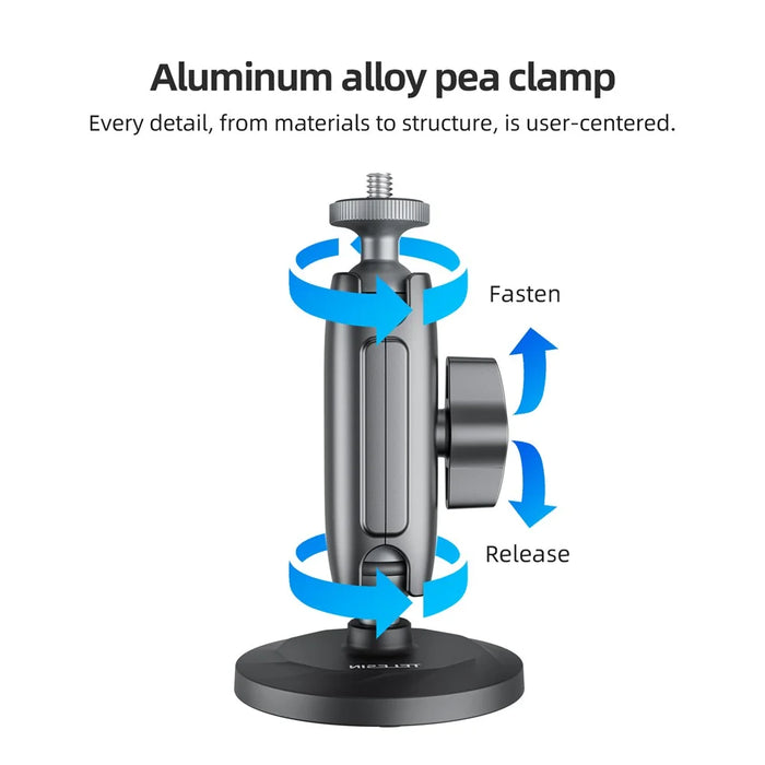 TELESIN CMM-001 Dual Ball Head Aluminum Alloy Action Camera Magnetic Base Mount Adapter - 6
