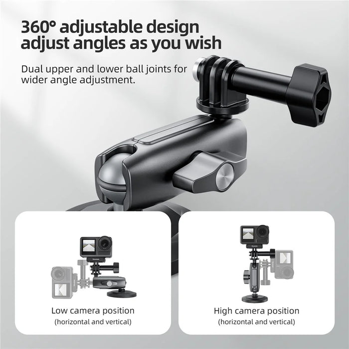 TELESIN CMM-001 Dual Ball Head Aluminum Alloy Action Camera Magnetic Base Mount Adapter - 7