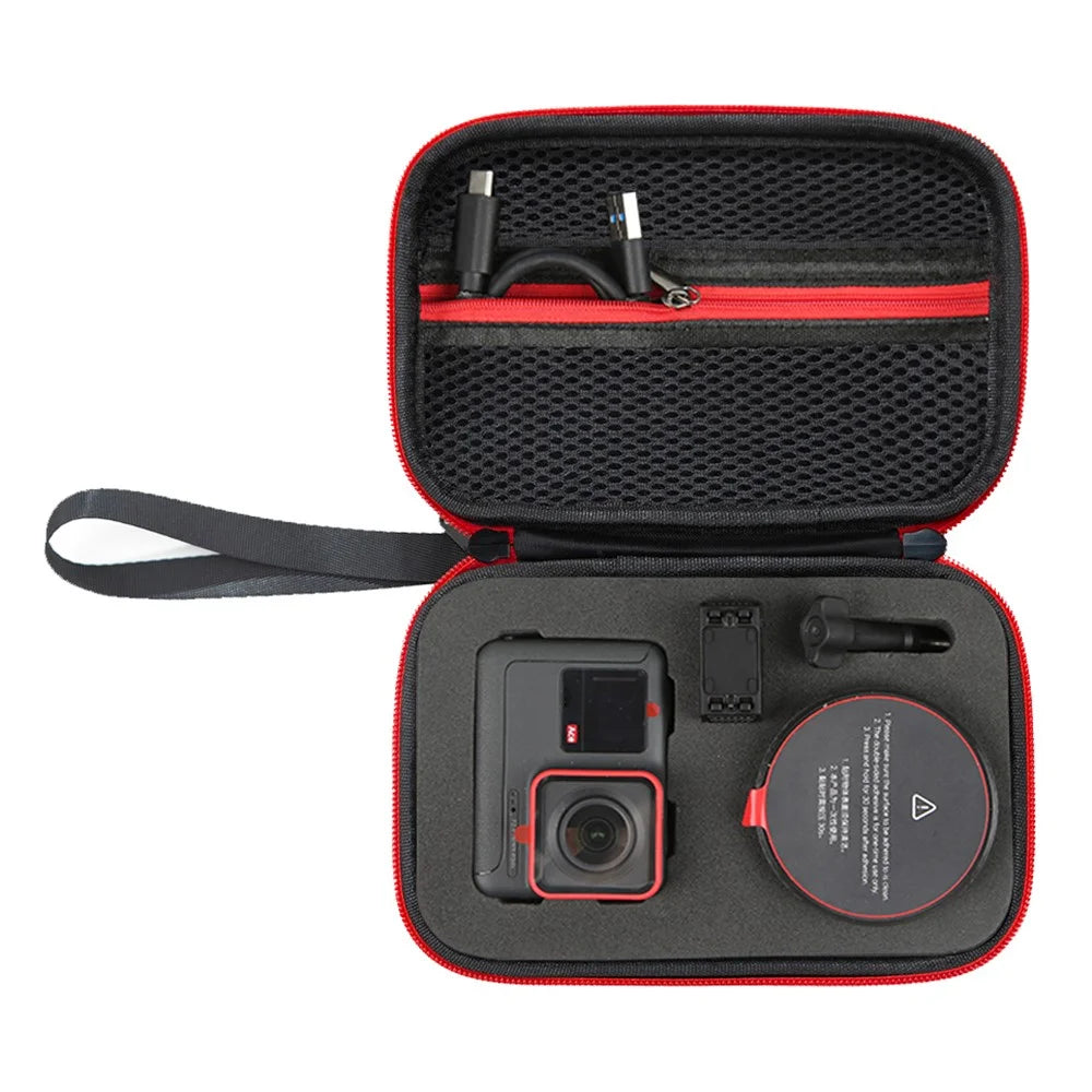 For Insta360 ACE /  Ace Pro 2 / Ace Pro Storage Bag Action Camera Portable Zipper Case with Lanyard - Black - 2