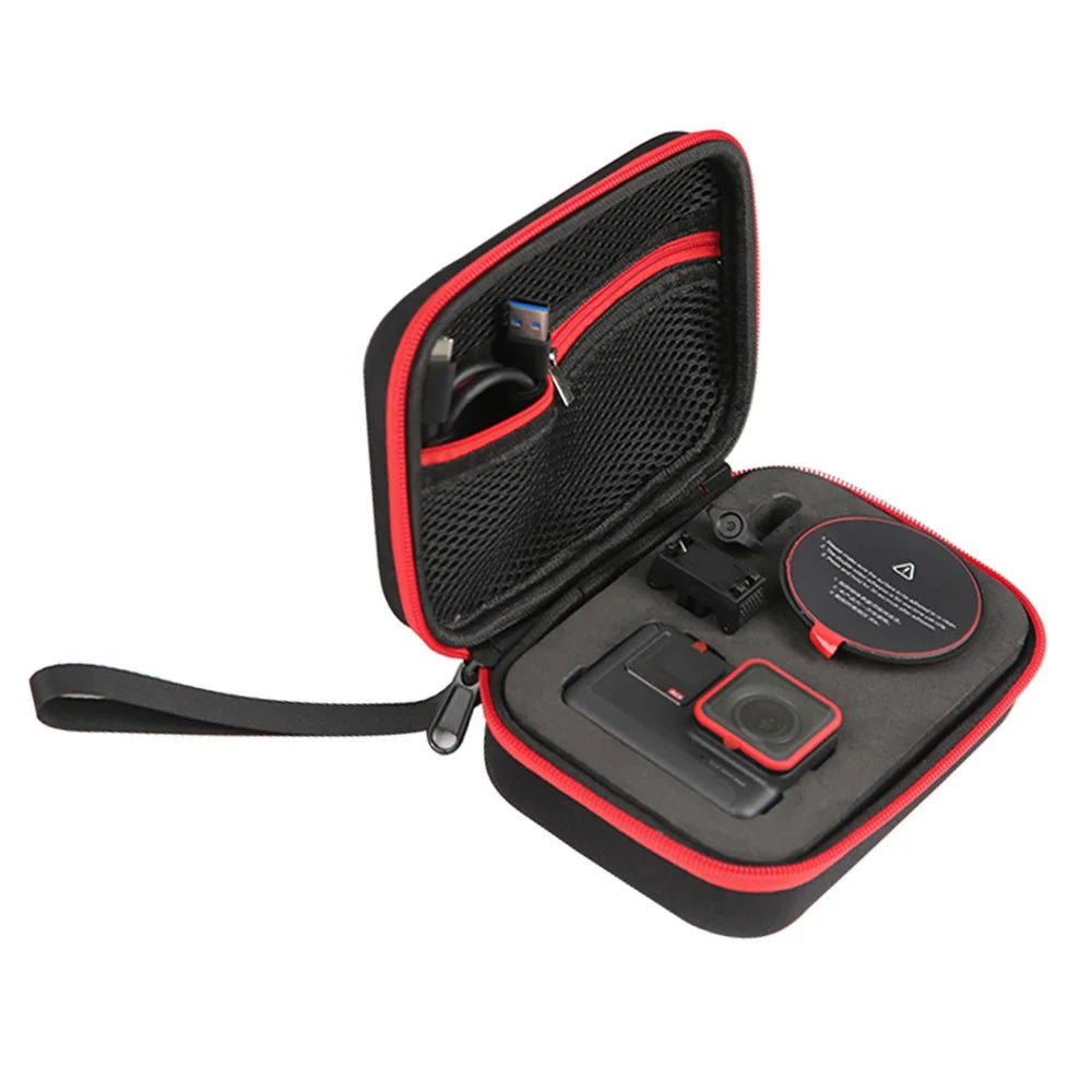 For Insta360 ACE /  Ace Pro 2 / Ace Pro Storage Bag Action Camera Portable Zipper Case with Lanyard - Black - 4