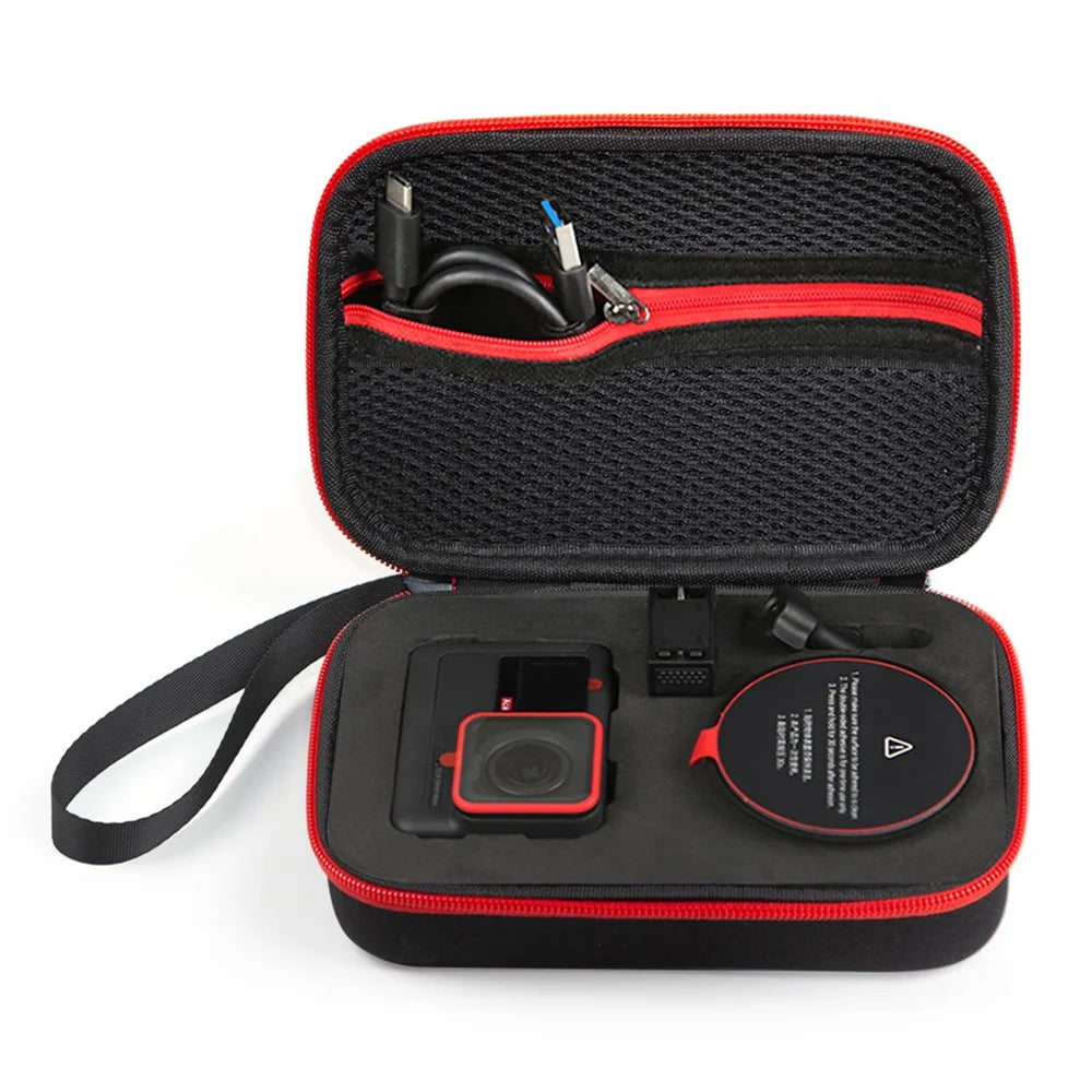 For Insta360 ACE /  Ace Pro 2 / Ace Pro Storage Bag Action Camera Portable Zipper Case with Lanyard - Black - 5