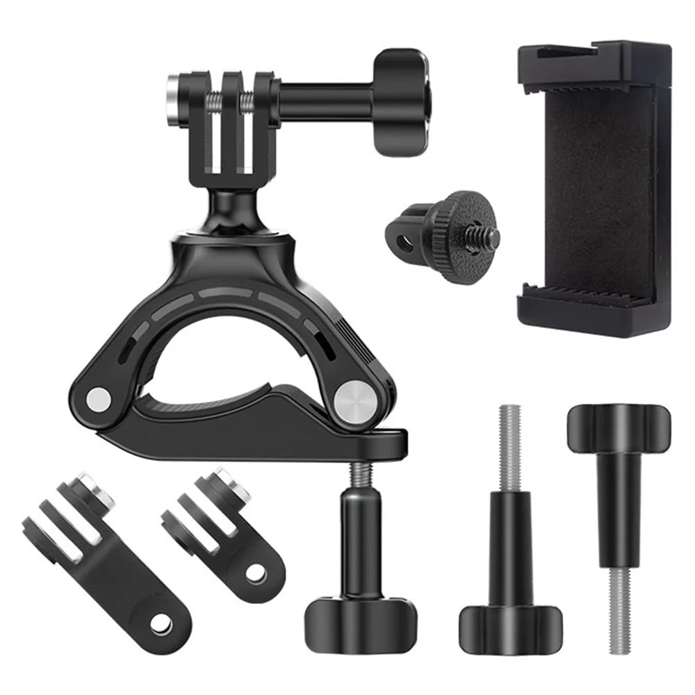 JUNNX JX-GP-05-A Bike Camera Mount with Phone Clip for GoPro Hero 11 / 10, Cell Phones - 1