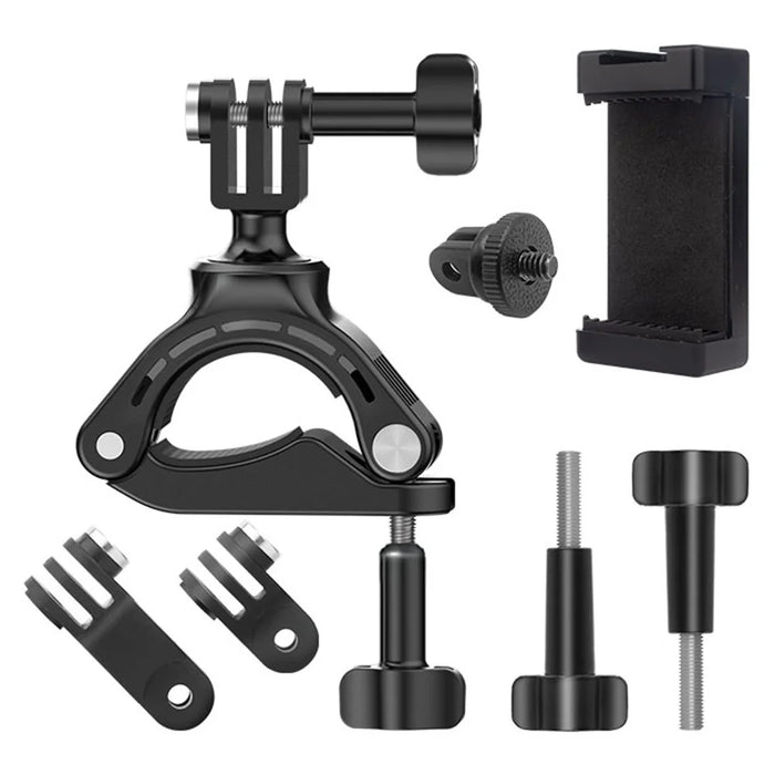 JUNNX JX-GP-05-A Bike Camera Mount with Phone Clip for GoPro Hero 11 / 10, Cell Phones - 1