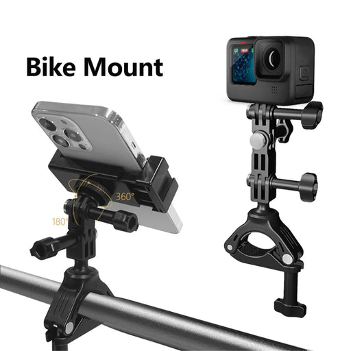 JUNNX JX-GP-05-A Bike Camera Mount with Phone Clip for GoPro Hero 11 / 10, Cell Phones - 2
