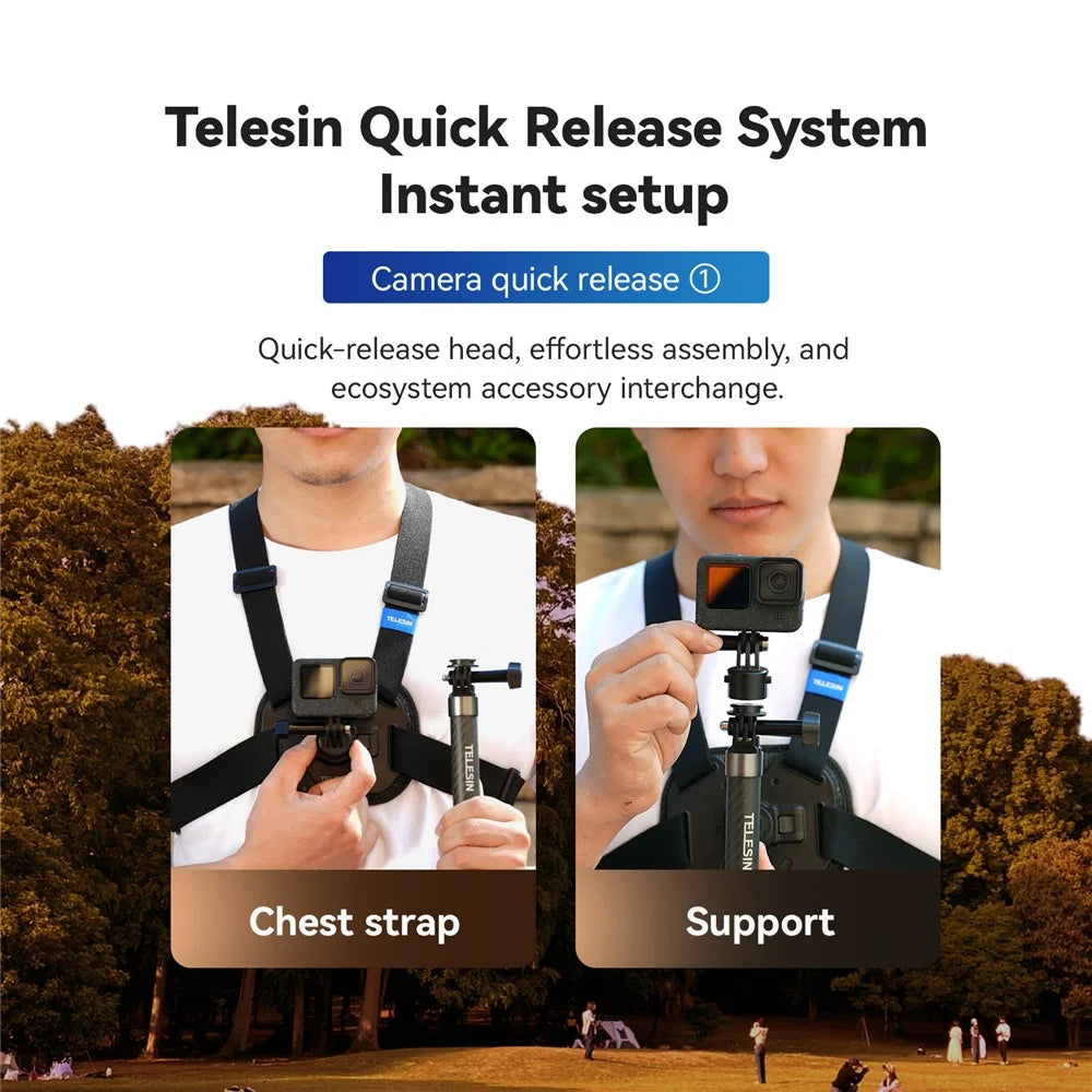 TELESIN S2-CGP-02 Chest Mount Harness for GoPro 12 Quick Release Chest Strap for Action Camera - 4