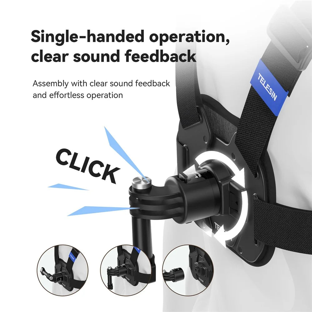 TELESIN S2-CGP-02 Chest Mount Harness for GoPro 12 Quick Release Chest Strap for Action Camera - 6