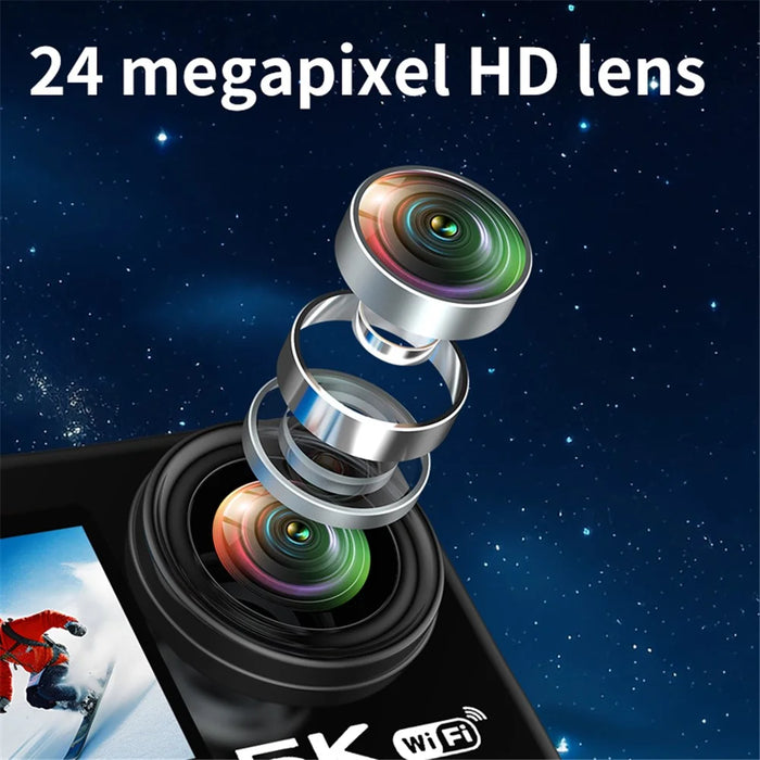 V5 5K Action Camera 30m Waterproof WiFi App Control Dual Screen Sports Camera with EIS Stabilization - 6