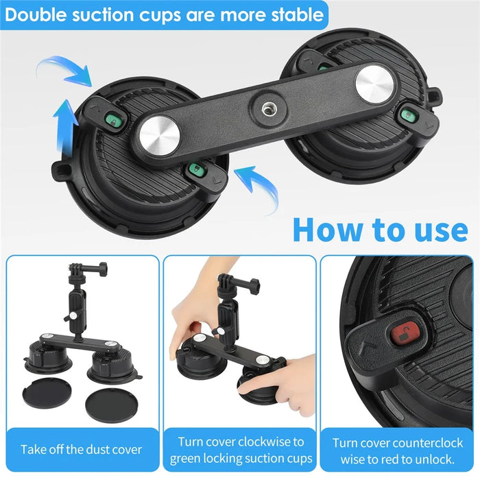 K01-2 For GoPro Action Camera Sucker Mount Bracket Sport Camera Car Home Support Stand - 4