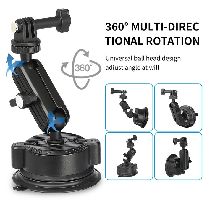 K01LP For GoPro Extension Rod Sucker Mount Bracket Action Camera Car Home Support Stand - 3
