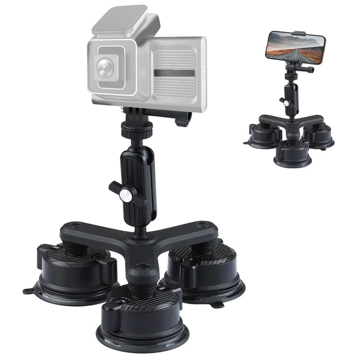K01-3LP Extension Rod Sucker Mount Camera Bracket Car Shooting Support Stand with Phone Clip - 2