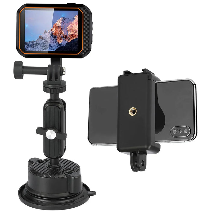 K01 Free Rotation Action Camera Shooting Bracket Car Suction Cup Mount Camera Support Stand - 2