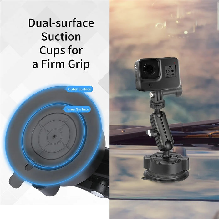 K01 Free Rotation Action Camera Shooting Bracket Car Suction Cup Mount Camera Support Stand - 5