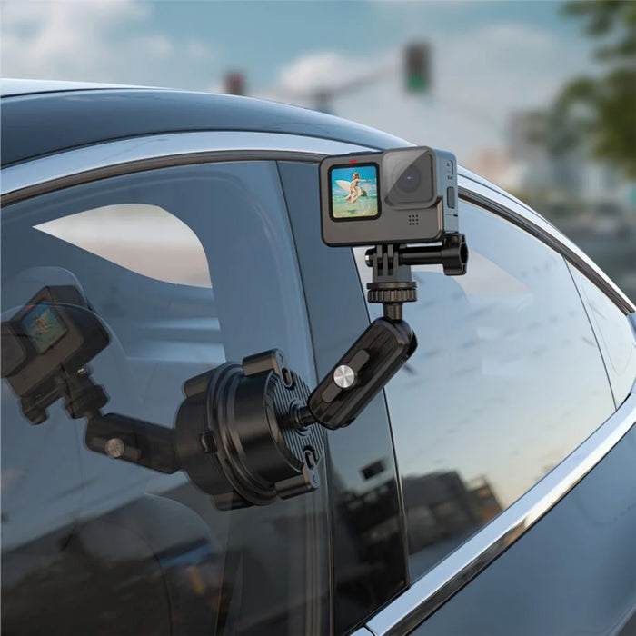 K01 Free Rotation Action Camera Shooting Bracket Car Suction Cup Mount Camera Support Stand - 6