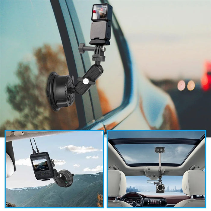K01 Free Rotation Action Camera Shooting Bracket Car Suction Cup Mount Camera Support Stand - 7