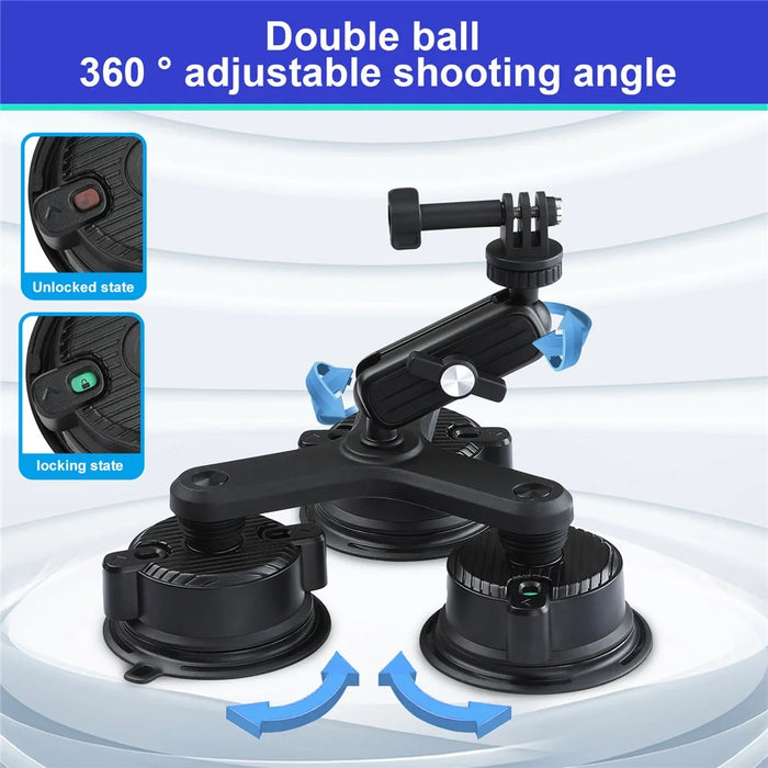 K01-3LP Extension Rod Sucker Mount Action Camera Bracket Car Shooting Support Stand - 3