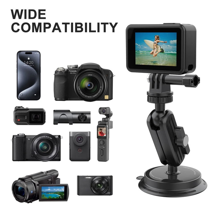 K03 For Insta360 / GoPro Rotatable Action Camera Bracket Magnetic Suction Cup Mount Camera Support Stand - 2