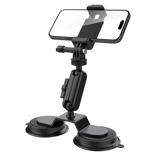 K03-2 For Insta360 / GoPro Action Camera Bracket Magnetic Dual Suction Cup Rotatable Camera Stand - 1