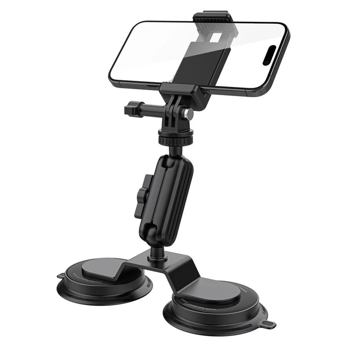 K03-2 For Insta360 / GoPro Action Camera Bracket Magnetic Dual Suction Cup Rotatable Camera Stand - 1
