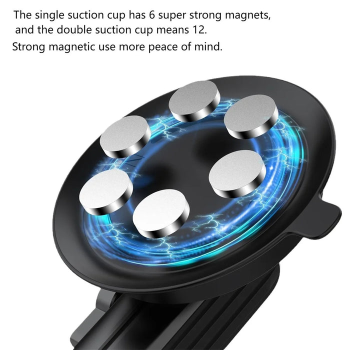 K03-2 For Insta360 / GoPro Action Camera Bracket Magnetic Dual Suction Cup Rotatable Camera Stand - 3