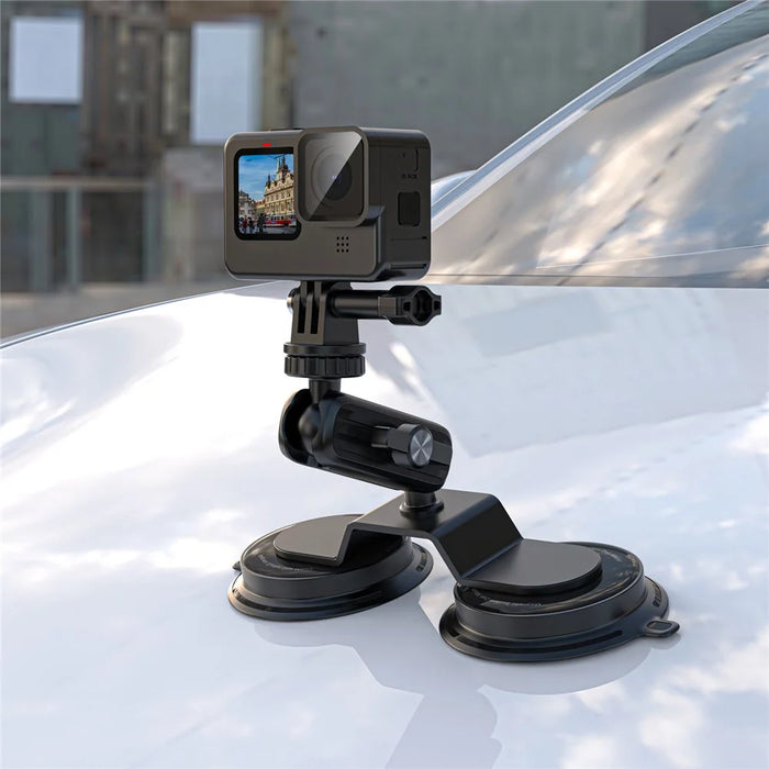K03-2 For Insta360 / GoPro Action Camera Bracket Magnetic Dual Suction Cup Rotatable Camera Stand - 5