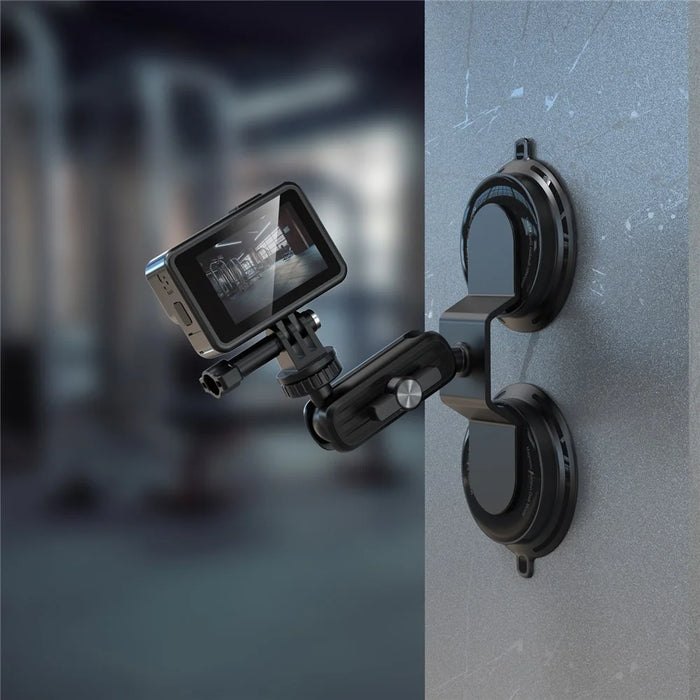 K03-2 For Insta360 / GoPro Action Camera Bracket Magnetic Dual Suction Cup Rotatable Camera Stand - 6