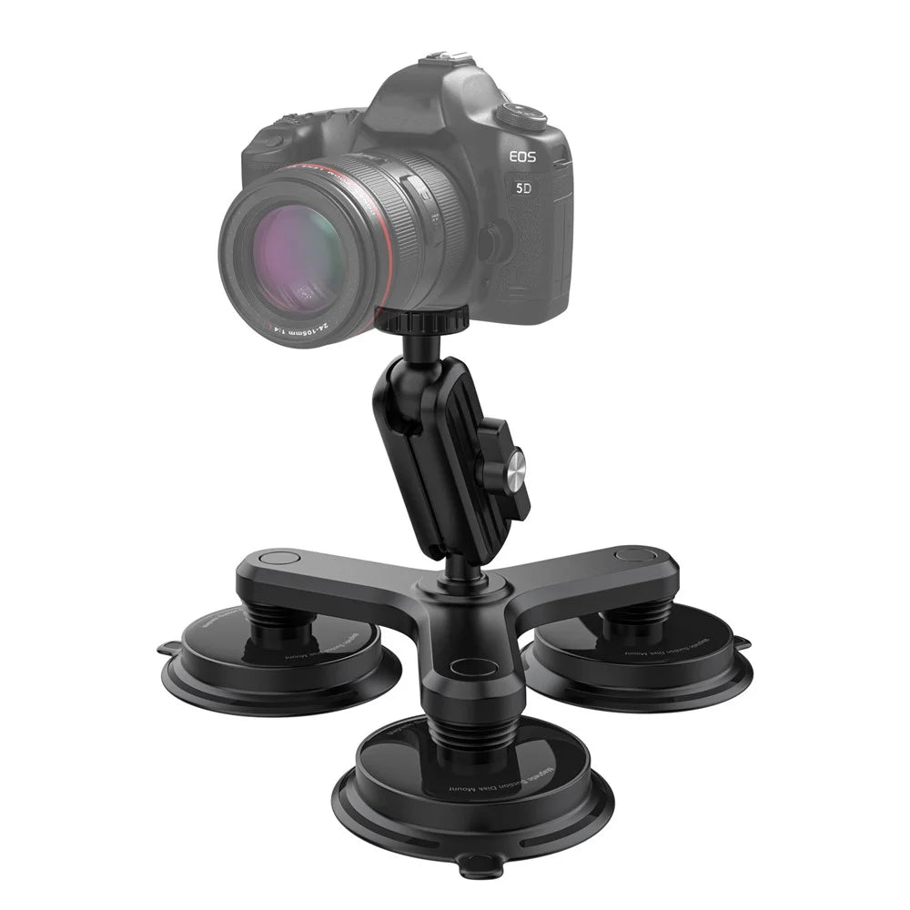 K03-3 Triple Magnetic Base Camera Magnetic Holder Mount with 360 Degree Rotating Ball Head - 1