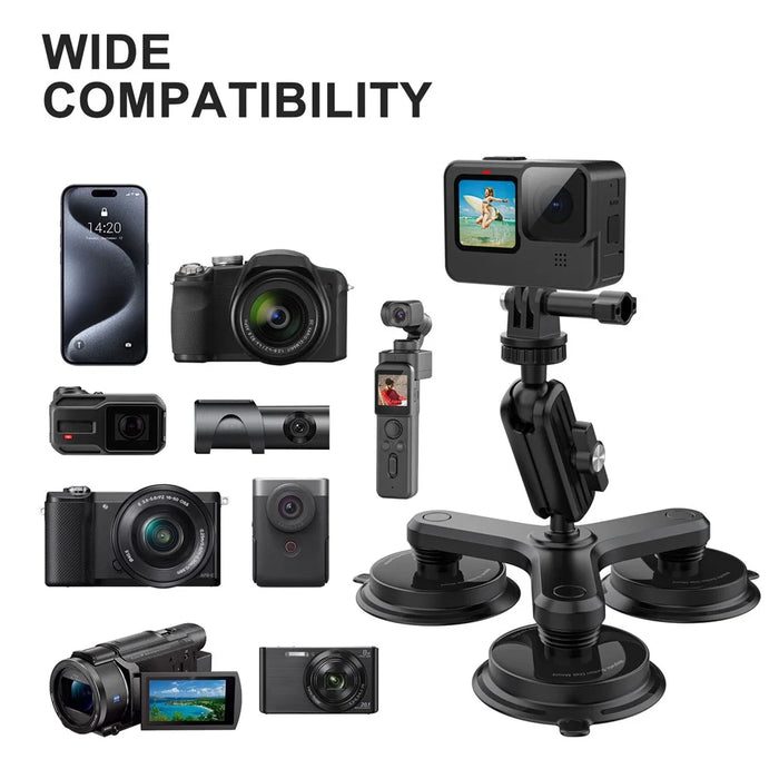 K03-3 Triple Magnetic Base Camera Magnetic Holder Mount with 360 Degree Rotating Ball Head - 5