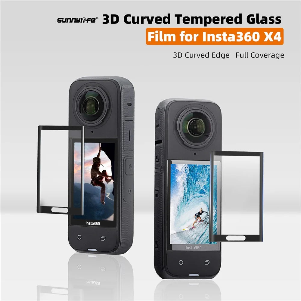 SUNNYLIFE IST-BHM798 For Insta360 X4 Sports Camera Curved Tempered Glass Screen Protector - 4