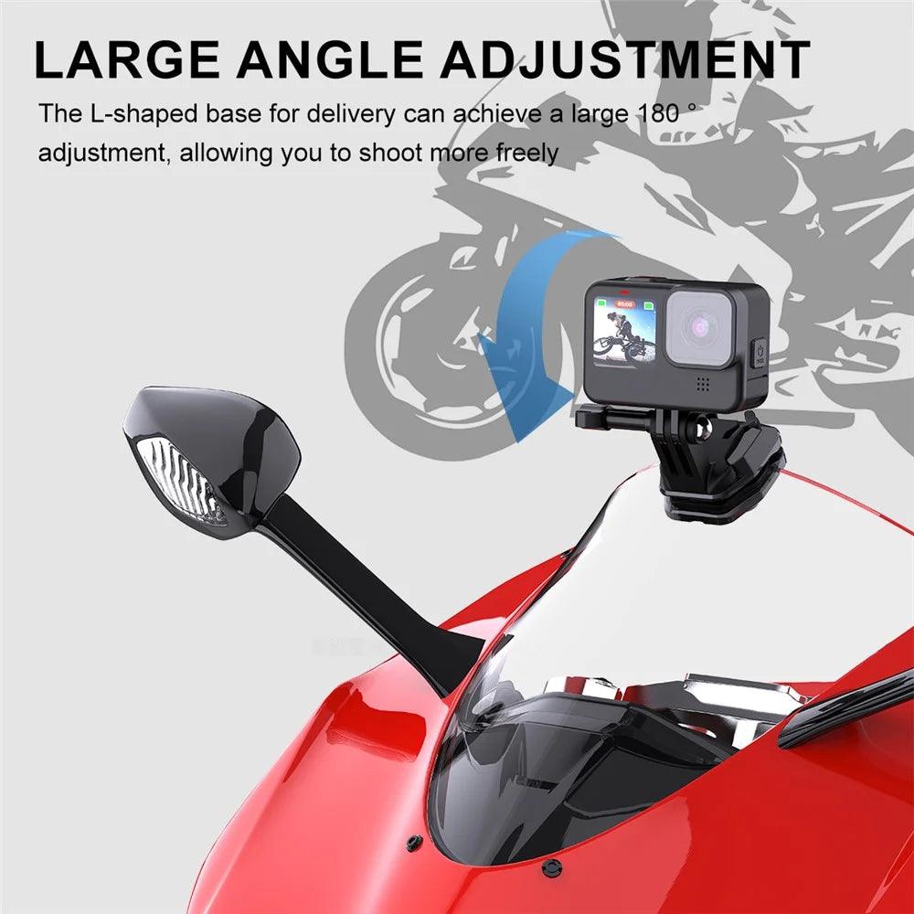 FLW429 Motorcycle Windshield Clip Camera Clamp Mount Accessories Phone Holder - 4