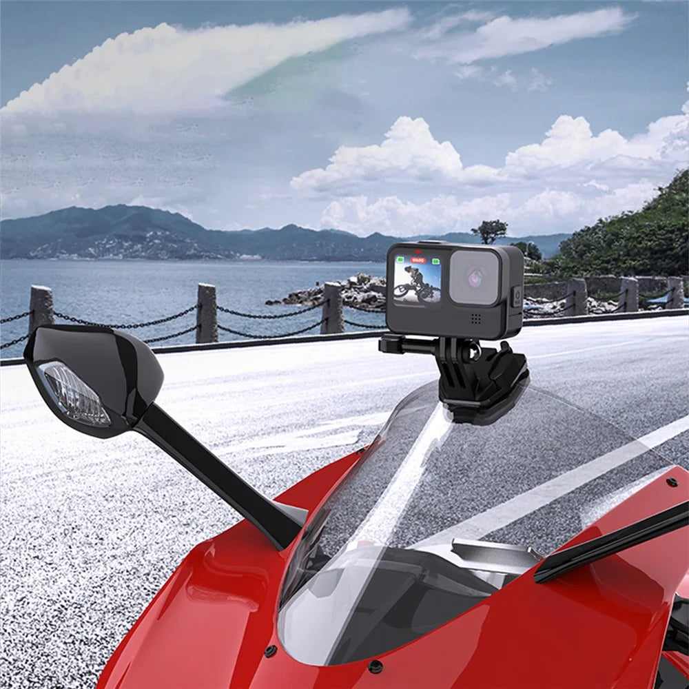 FLW429 Motorcycle Windshield Clip Camera Clamp Mount Accessories Phone Holder - 7