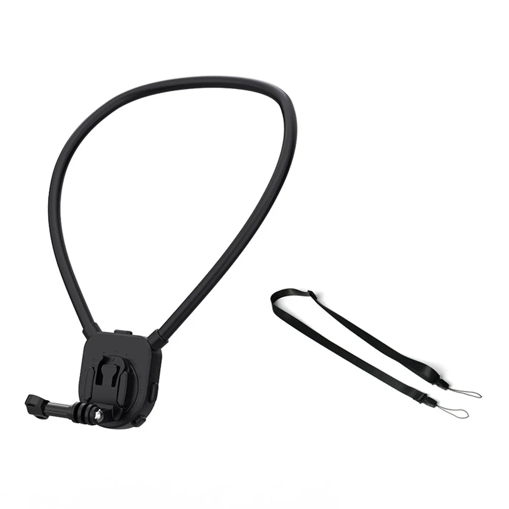 FLW430 Sports Camera Neck Mount Action Camera Necklace Holder Vlog Aceessories - Black - 1