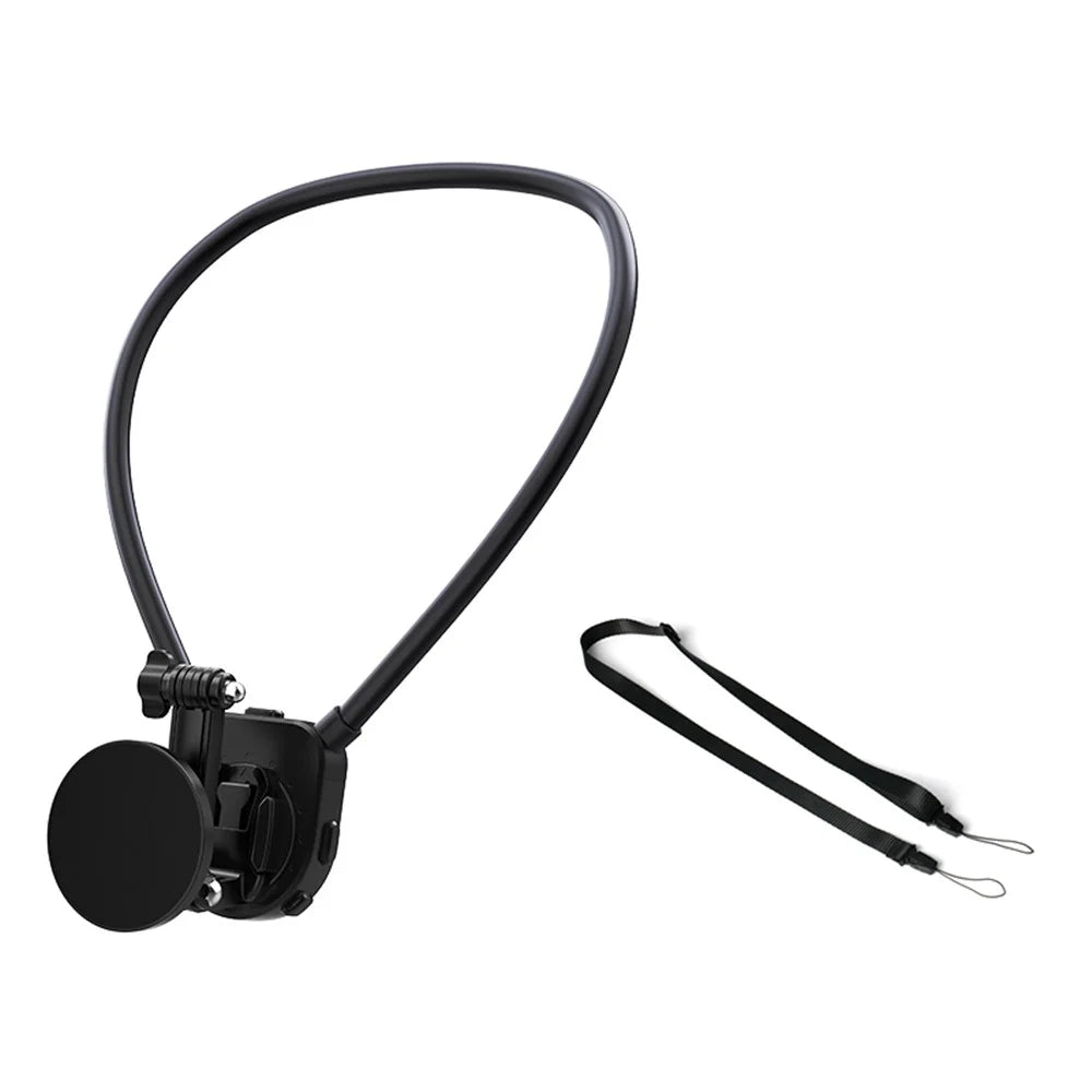 FLW430 Magnetic Sports Camera Neck Mount Adjustable Hanging Neck Phone Holder - Black - 1