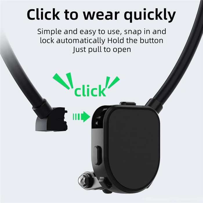 FLW430 Magnetic Sports Camera Neck Mount Adjustable Hanging Neck Phone Holder - Black - 6