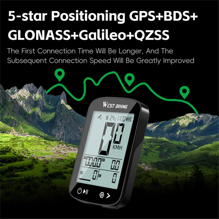 WEST BIKING YP0702113 GPS Bike Computer Wireless Digital Speedometer MTB Bicycle Odometer (CE Certified) - 5