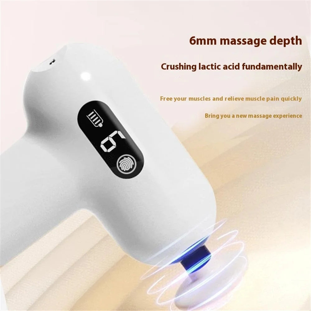 H05 6 Speeds High Frequency Vibration Mini Massage Gun Portable Handheld Deep Tissue Massager - Black - 3